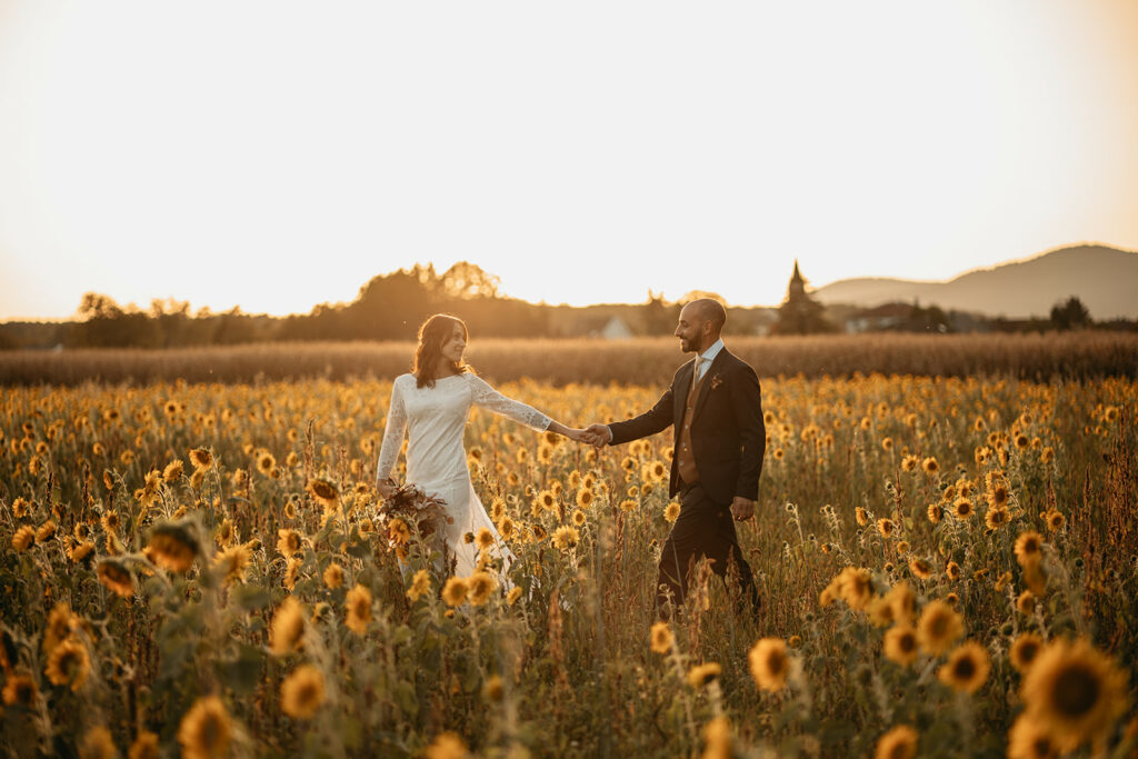 mariage alsace champs coucher soleil